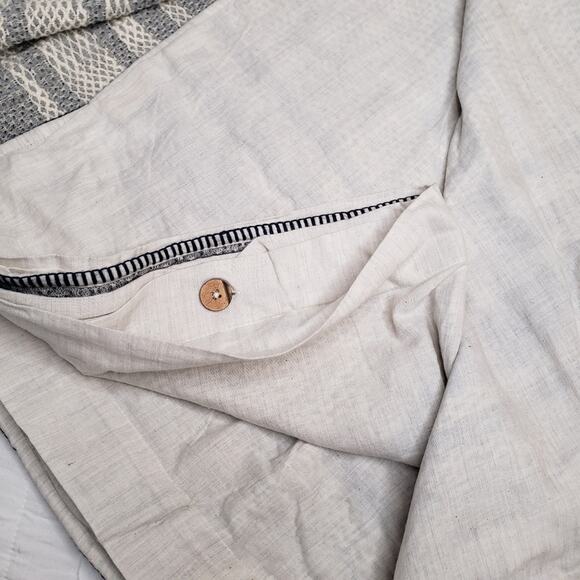 Threaded Horizon Stripe Blue Cotton Duvet Cover - Picture 4 of 6